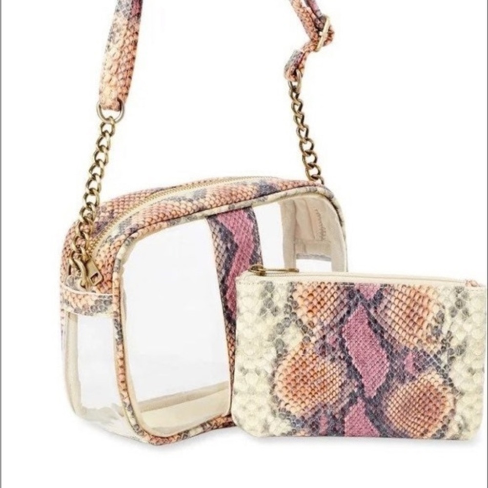 Time And‎ Tru Clear Camera Bag Crossbody With Pouch Handbag New With Tags